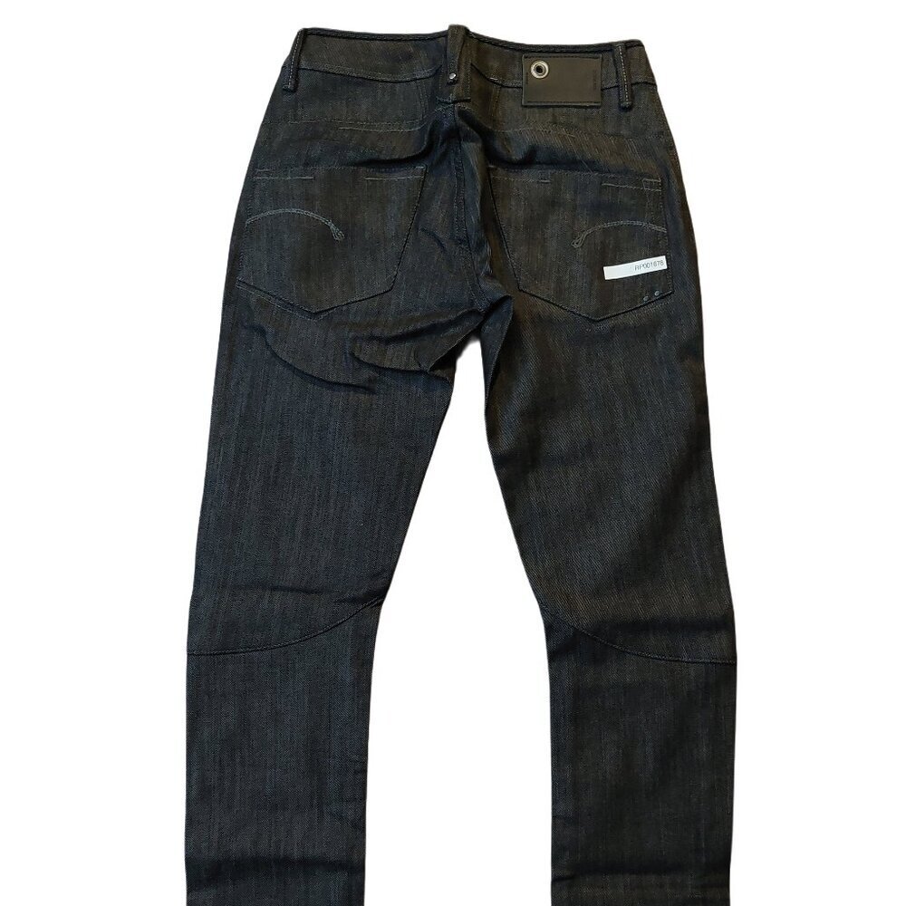 Retro Vintage G-Star 3301 Straight Leg Dark Blue Denim Jeans Sz 27 NWT - Picture 6 of 12